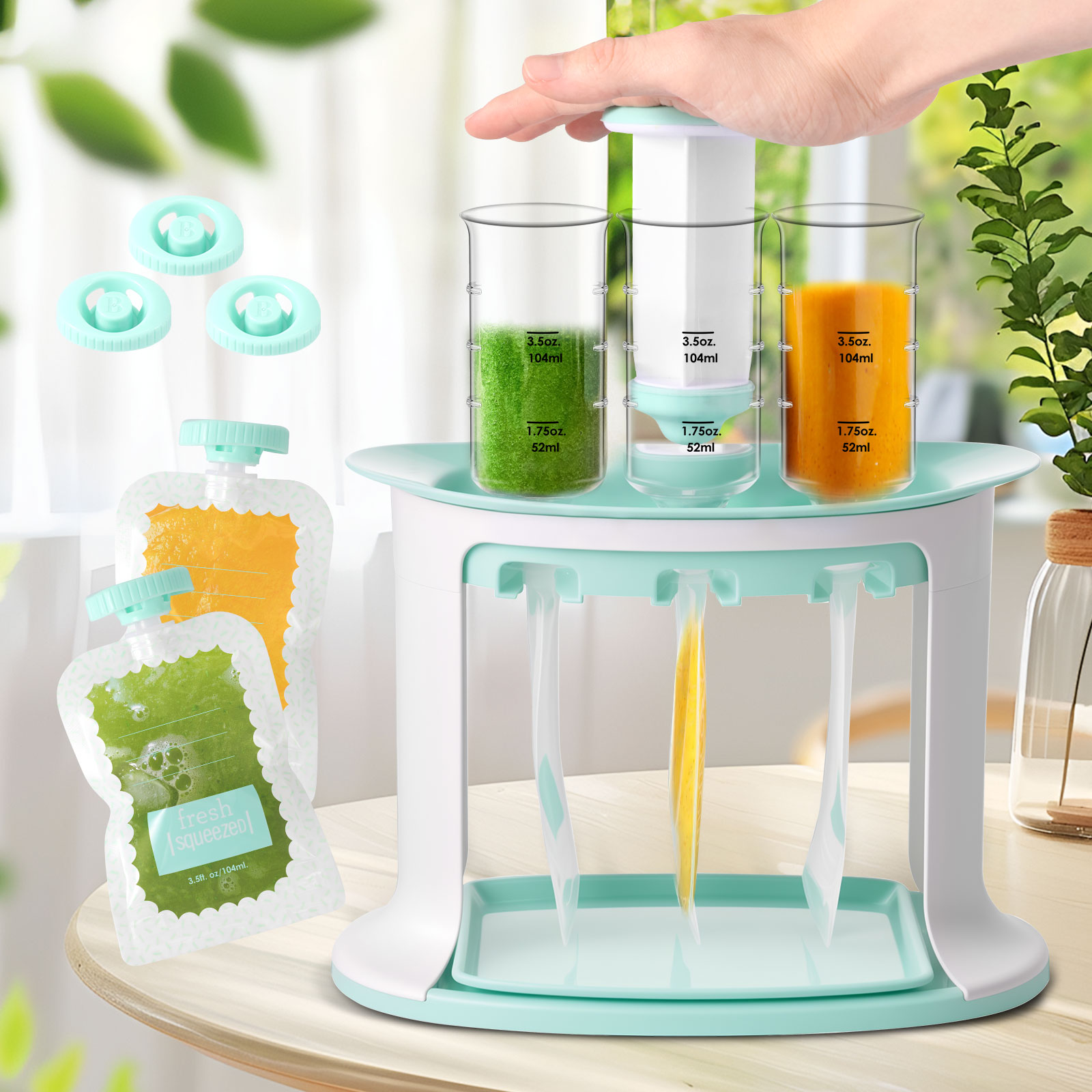 Baby Food Pouches 1 Year Old - Stacja do wyciskania dla niemowląt, wielorazowa