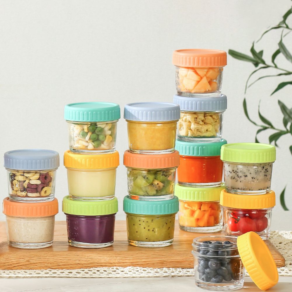 Baby Food Glass Jars - 6 szt. Szklanych pojemników na pokarm