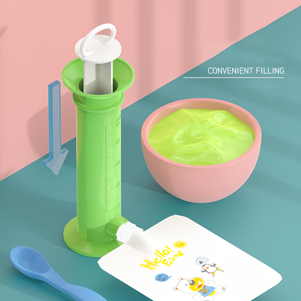 Baby Food Pouches 1 Year Old - Narzędzie do napełniania żywnością dla niemowląt,