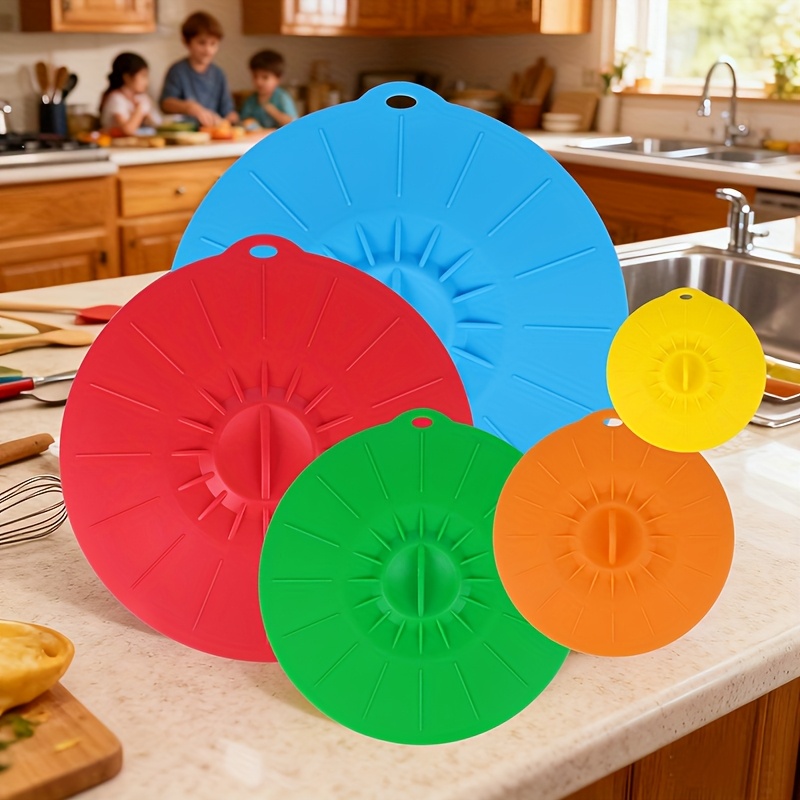 Silicone Suction Bowl - 5-częściowy zestaw silikonowych pokrywek, żaroodporne pokrywki
