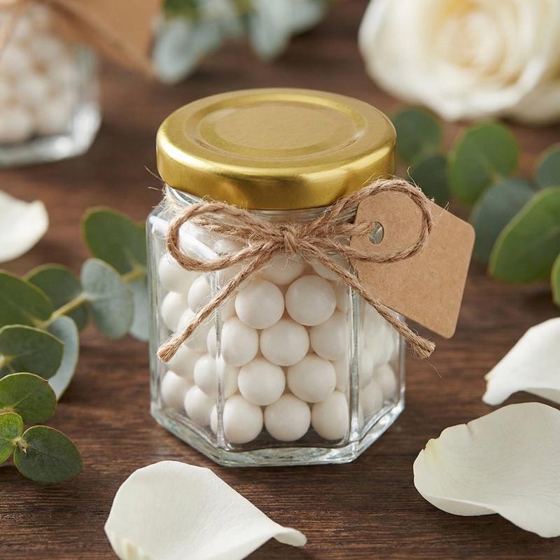 Baby Food Glass Jars - Małe słoiczki sześciokątne z pokrywkami, idealne